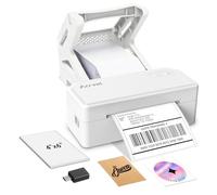 Arrvel Stampante termica per etichette Bluetooth con supporto, stampante per etichette di spedizione wireless 4x6 per piccole imprese, supporta iPhone, Android, Windows e Mac (bianco)