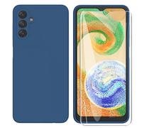 ARRYNN Custodia per Samsung Galaxy A04s / A13 5G Cover + Pellicola Protettiva Vetro Temperato,Liquid Silicone TPU Case Cover per Samsung Galaxy A04s / A13 5G - Blu