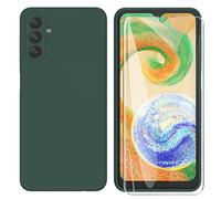 ARRYNN Custodia per Samsung Galaxy A04s / A13 5G Cover + Pellicola Protettiva Vetro Temperato,Liquid Silicone TPU Case Cover per Samsung Galaxy A04s / A13 5G - Verde Scuro