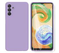 ARRYNN Custodia per Samsung Galaxy A04s / A13 5G Cover + Pellicola Protettiva Vetro Temperato,Liquid Silicone TPU Case Cover per Samsung Galaxy A04s / A13 5G - Viola