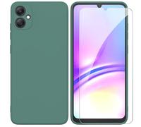 ARRYNN Custodia per Samsung Galaxy A05 4G (6,7") Cover + Pellicola Protettiva Vetro Temperato,Liquid Silicone TPU Case Cover per Samsung Galaxy A05 4G - Verde Scuro