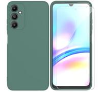 ARRYNN Custodia per Samsung Galaxy A05s 4G (6,7") Cover + Pellicola Protettiva Vetro Temperato,Liquid Silicone TPU Case Cover per Samsung Galaxy A05s 4G - Verde Scuro