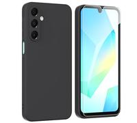 ARRYNN Custodia per Samsung Galaxy A16 5G / 4G (6.7") Cover + Pellicola Protettiva Vetro Temperato,Liquid Silicone TPU Case Cover per Samsung Galaxy A16 5G / 4G - Nero