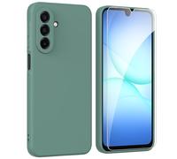 ARRYNN Custodia per Samsung Galaxy A17 4G / 5G (6.7") Cover + Pellicola Protettiva Vetro Temperato,Liquid Silicone TPU Case Cover per Samsung Galaxy A17 4G / 5G - Verde Scuro