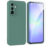 ARRYNN Custodia per Samsung Galaxy A36 5G (6.7") Cover + Pellicola Protettiva Vetro Temperato,Liquid Silicone TPU Case Cover per Samsung Galaxy A36 5G - Verde Scuro