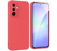 ARRYNN Custodia per Samsung Galaxy A36 5G (6.7") Cover + Pellicola Protettiva Vetro Temperato,Liquid Silicone TPU Case Cover per Samsung Galaxy A36 5G - Rosso