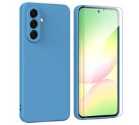 ARRYNN Custodia per Samsung Galaxy A56 5G (6.7") Cover + Pellicola Protettiva Vetro Temperato,Liquid Silicone TPU Case Cover per Samsung Galaxy A56 5G - Blu