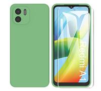 ARRYNN Custodia per Xiaomi Redmi A2 / A1 4G Cover + Pellicola Protettiva Vetro Temperato,Liquid Silicone TPU Case Cover per Xiaomi Redmi A2 / A1 4G - Verde