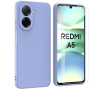 ARRYNN Custodia per Xiaomi Redmi A5 4G (6.88") Cover + Pellicola Protettiva Vetro Temperato,Liquid Silicone TPU Case Cover per Xiaomi Redmi A5 4G - Viola2