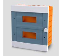 ARS Centralino modulare 24 MOD (24 fusibili), armadio elettrico da incasso in plastica, porta trasparente IP40, 341208