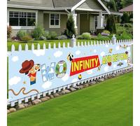 Arsagen Striscione da cortile con scritta "Two Infinity And Beyond", decorazione per il secondo compleanno per figlio, figlia, cartello per festa di compleanno per bambini e ragazzi di due anni