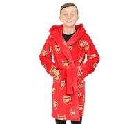 Arsenal F.C. Accappatoio ufficiale in pile con cappuccio per bambini, Rosso, 7-8 Years