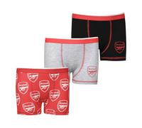 Arsenal F.C. Boxer per ragazzi | Confezione da 3 boxer per ragazzi | Regali dell'Arsenal per ragazzi | Confezione multipla biancheria intima, Rosso, 10-11 Years