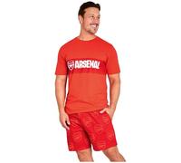 Arsenal F.C. Pigiama corto da uomo, comodo, traspirante, morbido, da notte, regalo per uomo, Rosso, M