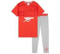 Arsenal F.C. Set pigiama per bambini e adolescenti, comodo abbigliamento da casa per bambini 5-14 anni, regali di calcio per ragazzi, rosso/grigio., 11-12 Years