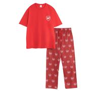 Arsenal FC Set Pigiama Lungo Stemma Maniche Corte Uomo (NS9240)