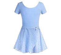 Arshiner Balletto per Ragazze Vestito da Balletto per Bambini Body da Ballo Glitter Body da Balletto Abbigliamento da Balletto Completo da Balletto con Gonna Tutu Blu 10-11 Anni