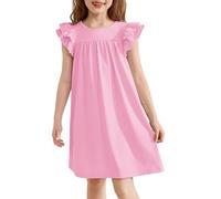 Arshiner Camicia da notte per ragazze con maniche a volo, camicie da notte estive a maniche corte pigiama girocollo camicia da notte a trapezio per ragazze 5-14 anni