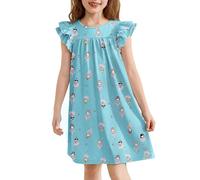 Arshiner Camicia da notte per ragazze con maniche a volo, camicie da notte estive a maniche corte pigiama girocollo camicia da notte a trapezio per ragazze 5-14 anni
