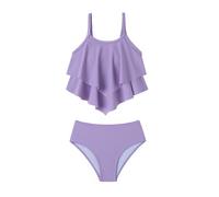 Arshiner Ragazza Bikini Set con Volant Bambine Bustier e Slip Bikini Set Estate Spiaggia Due Pezzi Costume da Bagno per Ragazze 11-12 Anni Viola