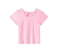 Arshiner Ragazza T-Shirts Indietro Traforo Papillon Bambini Estiva Cotone Maniche Corte Moda Casual Collo Rotondo Maglietta Carino T-Shirts per Ragazze 13-14 Anni Rosa