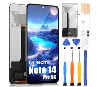 ARSSLY Incell - Schermo LCD per Xiaomi Redmi Note 14 Pro 5G Display LCD per Redmi Note 14 Pro 5G 24090RA29G, schermo piatto LCD Touch Screen Digitizer Assembly Riparazione Kit (nero, senza impronta)