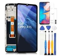ARSSLY LCD Display per Oppo A15 CPH2185/Oppo A15S CPH2179 6,52" Schermo Digitazer Touch Screen Sostituzione Assembly con Strumenti(Nero con Cornice)