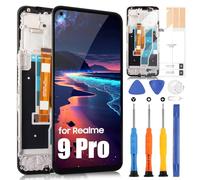 ARSSLY LCD Schermo per Oppo Realme 9 PRO Incell, LCD Display per Realme 9 PRO 5G RMX3471 RMX3472, Display Touch Screen Digitizer Ricambio Assembly + Riparazione Kit con Telaio (Nero)