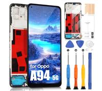 ARSSLY LCD Schermo per Oppo Reno5 Z / A94 5G CPH2211 LCD Display per Oppo Reno 5Z Touch Screen Digitizer Assembly con Riparazione Kit (Nero con Cornice, Incell, Non Supporta Impronte Digitali)