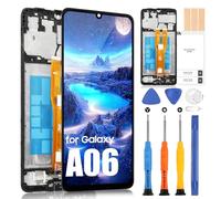 ARSSLY LCD Schermo per Samsung Galaxy A06 Display per Samsung A06 4G SM-A065F SM-A065M LCD Display Touch Screen Assembly con Riparazione Kit (Nero con Cornice, Not per Galaxy A06 5G)