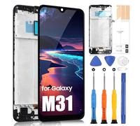 ARSSLY LCD Schermo per Samsung Galaxy M31 M315 M315F SM-M315F/DS LCD Display Digitizer Touch Schermo Ricambio Assembly E Strumenti di Installazione + Vetro Temperato(Nero con Cornice)