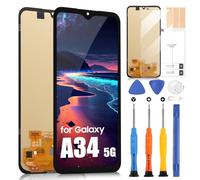 ARSSLY OLED Display per Samsung Galaxy A34 5G LCD Schermo per Samsung A34 5G SM-A346B SM-A346E SM-A346M LCD Display Touch Screen Digitizer Full Assembly con Riparazione Kit, Nero Senza Telaio