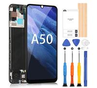 ARSSLY Schermo per Samsung Galaxy A50 LCD OLED, A505 SM-A505FN/DS A505F/DS3 LCD Display Touch Digitizer Vetro Assemblaggio con Strumenti (Nero con Cornice), Non per A50S