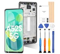 ARSSLY Schermo per Samsung Galaxy A52s 5G SM-A528B SM-A528B/DS LCD Display Touch Digitizer Vetro Assembly di Ricambio Sostituzione con Strumenti (Nero con Cornice)