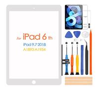ARSSLY Touchscreen per iPad 2018 9.7 A1893 A1954 Digitizer Schermo per iPad 6 con Kit de Riparazione, Touchscreen Sostituzione per ipad 6th (Senza Home Bottone, Non LCD Display) (Bianco)