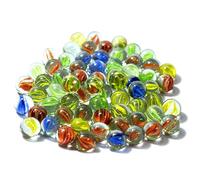 ARSUK 40 pezzi di vetro marmi - 15 mm tempiette occhi di gatto per bambini - Classico gioco per interni ed esterni - Biglie di vetro colorate tradizionali - Decorative e da collezione