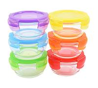 ARSUK Barattoli per alimenti per bambini, Scatola di Vetro riutilizzabile contenitore ermetico con coperchio impilabile a microonde in lavastoviglie (6 pezzi)