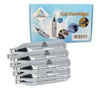 ARSUK Bombolette CO2 per Pistola12g - Confezione da 10 - Capsule Non Filettate in Acciaio Inox - 12g Bomboletta CO2 per Pistola Softair dispositivi, Fucili a Pallini & Accessori