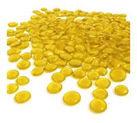 ARSUK - Ciottoli di Vetro Giallo 455 g 70-80 pz Ø17-20 mm - Pietre Decorative, Perle di Vetro, Ghiaia per Acquario, Riempimento Vasi, Matrimonio, Arte Floreale, Mosaico, Fai-da-te Decorazione Casa