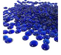 ARSUK Perle e ciottoli in Vetro, Vetro Nuggets, ciottoli, Gemme Forma Rotonda, Decorazioni (Blu)