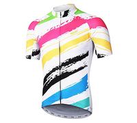 ARSUXEO Maglia da Ciclismo da Uomo Manica Corta Bright MTB Jersey T-Shirt Traspirante da Bici ZY848 L