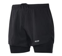 ARSUXEO Pantaloncini da Corsa da Uomo, Pantaloncini da Palestra con Pantaloncini a Compressione, Pantaloncini da Corsa 2 in 1 per Allenamento, Calcio, Basket B179