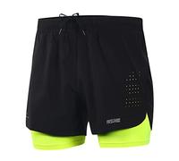 ARSUXEO Pantaloncini da Corsa da Uomo, Pantaloncini da Palestra con Pantaloncini a Compressione, Pantaloncini da Corsa 2 in 1 per Allenamento, Calcio, Basket B179