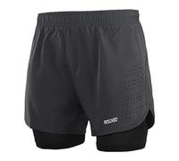 ARSUXEO Pantaloncini da Corsa da Uomo, Pantaloncini da Palestra con Pantaloncini a Compressione, Pantaloncini da Corsa 2 in 1 per Allenamento, Calcio, Basket B179