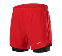 ARSUXEO Pantaloncini da Corsa da Uomo, Pantaloncini da Palestra con Pantaloncini a Compressione, Pantaloncini da Corsa 2 in 1 per Allenamento, Calcio, Basket B179
