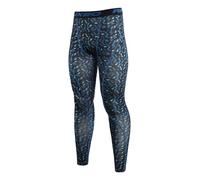 ARSUXEO Uomo Leggings da Corsa Collant a Compressione Pantaloni da Palestra Strato Base Sport Gambale K3 Color Mi Blu Size M