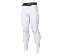 ARSUXEO Uomo Leggings da Corsa Collant a Compressione Pantaloni da Palestra Strato Base Sport Gambale K3 Color Bianco Size M