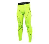 ARSUXEO Uomo Leggings da Corsa Collant a Compressione Pantaloni da Palestra Strato Base Sport Gambale K3 Color Verde Size XL