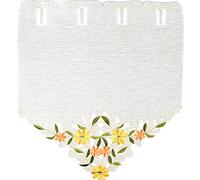 Arsvita finestra tenda con Ricamo, fiori o farfalle 35 x 40 cm ricamata finestra immagine, disponibile in diversi designs Grün - Gelb