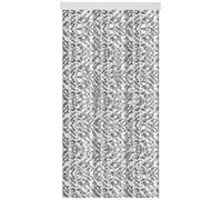 Arsvita - Tenda in ratina, 80 x 200 cm, protezione perfetta dagli insetti e dagli sguardi indiscreti per la porta del balcone e della terrazza, colore: grigio chiaro/bianco melangiato
